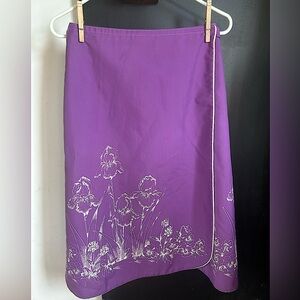 Vintage 70's/80's Boho Preppy Purple Floral Wrap Skirt Size S/M/L